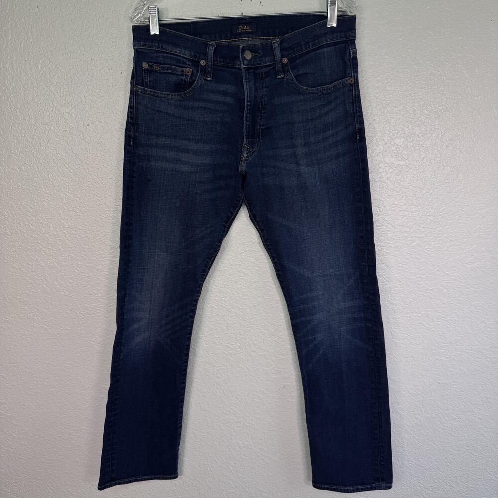 Polo Ralph Lauren Jeans Mens 32 X 32 Varick Slim Straight Dark Wash Denim Blue